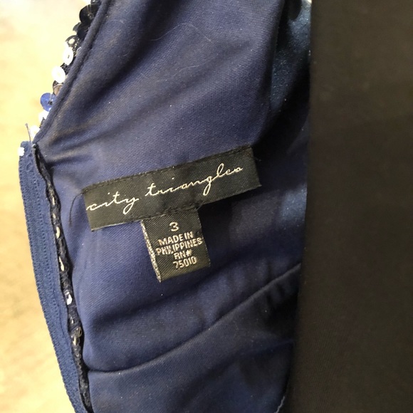 Navy Sequence Party Dress - Picture 4 of 4